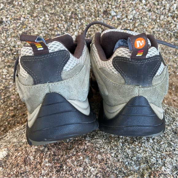 Merrell Waterproof Rugged, All Terrain Hiking Shoes in Gray + Dusty Olive - Picture 7 of 13